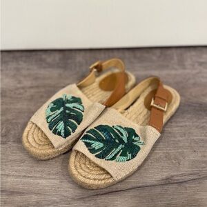 Michael Kors Green Leaf Espadrilles flats